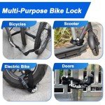 NDakter Upgrade Bike Chain Lock with 4 Digit Combination and 2 Keys, 3.2/4.28 Ft Heavy Duty Anti-Theft Bicycle Lock, 2 Ways to Unlock High Security Scooter Locks for Ebike, Escooter, Door