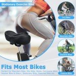 CDYWD Noseless Oversized Bike Seat for Men & Women - Comfortable Extra Wide Padded Bicycle Seat Cushion - Replacement Saddle for Peloton, Stationary, City, Ebike