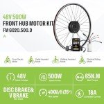 BAFANG 48V 500W Front Hub Motor Electric Bike Conversion Kit for 20/26/700C inch Wheel Drive Engine with Display &Ebike Battery