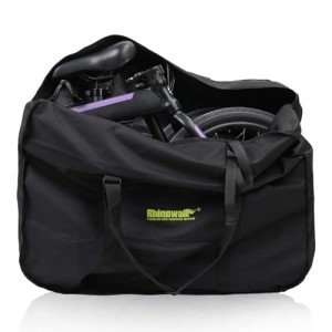Rhinowalk Folding Bike Bag for 20 inch Folding BIkes - Waterproof Bicycle Travel Carrying Case Outdoors Bike Transport Bag for Cars Train Air Travel (Black 20inch)