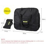 Rhinowalk Folding Bike Bag for 20 inch Folding BIkes - Waterproof Bicycle Travel Carrying Case Outdoors Bike Transport Bag for Cars Train Air Travel (Black 20inch)