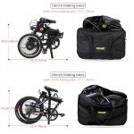 Rhinowalk Folding Bike Bag for 20 inch Folding BIkes - Waterproof Bicycle Travel Carrying Case Outdoors Bike Transport Bag for Cars Train Air Travel (Black 20inch)