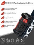 ROCKBROS Folding Bike Lock 120cm/47.24inch with 2 Keys Bike Locks E Bicycle Non Theft Heavy Duty Electric Scooter Lock for Ebike Motorcycle E Bicycle