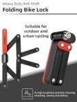 ROCKBROS Folding Bike Lock 120cm/47.24inch with 2 Keys Bike Locks E Bicycle Non Theft Heavy Duty Electric Scooter Lock for Ebike Motorcycle E Bicycle