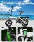 Setohet 14" A1 Electric Bike Easy Folding, Commuter Electric Bicycle for Adult, City E-Bike Peak 500W Motor, 576 Wh Removeable Battery,Max Range 20 Miles & Max Speed 20 Mph,Mini Ebikes