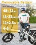 Setohet 14" A1 Electric Bike Easy Folding, Commuter Electric Bicycle for Adult, City E-Bike Peak 500W Motor, 576 Wh Removeable Battery,Max Range 20 Miles & Max Speed 20 Mph,Mini Ebikes