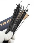 BaveL 36 Pcs 14G Black Bicycle Steel Spokes (201 mm-309 mm) with Copper Cap 36pcs,Mountain Bike Spokes,for MTB,Ebike,City Bikes-Replacement/Repair Spoke (Black 279 mm)