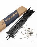 BaveL 36 Pcs 14G Black Bicycle Steel Spokes (201 mm-309 mm) with Copper Cap 36pcs,Mountain Bike Spokes,for MTB,Ebike,City Bikes-Replacement/Repair Spoke (Black 279 mm)