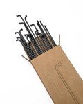 BaveL 36 Pcs 14G Black Bicycle Steel Spokes (201 mm-309 mm) with Copper Cap 36pcs,Mountain Bike Spokes,for MTB,Ebike,City Bikes-Replacement/Repair Spoke (Black 279 mm)