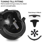 JBM Helmet Multi-Sports Bike Cycling, Skateboarding, Scooter, BMX Biking, Two Wheel Electric Board Other Sports [Impact Resistance] (Black, Large)