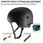 JBM Helmet Multi-Sports Bike Cycling, Skateboarding, Scooter, BMX Biking, Two Wheel Electric Board Other Sports [Impact Resistance] (Black, Large)