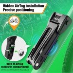 RBRL Bike Lock 2.95ft, 4 Digit Combination Bicycle Chain Lock with Holder for Apple AirTag, Heavy Duty Anti Theft Smart Folding Bike Lock, Lightweight Chain Lock for Bike, Scooter, Ebike