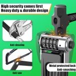 RBRL Bike Lock 2.95ft, 4 Digit Combination Bicycle Chain Lock with Holder for Apple AirTag, Heavy Duty Anti Theft Smart Folding Bike Lock, Lightweight Chain Lock for Bike, Scooter, Ebike