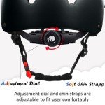 Kids Bike Helmet, Adjustable and Multi-Sport, from Toddler to Youth, 3 Sizes (Black)