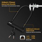 NDakter Motorcycle Locks Anti Theft, Heavy Duty Bike U Lock with 4FT Chain and Bracket,15mm Shackle Electric Bicycle Lock for Scooter, 3 Keys Motorcycle Wheel Lock for Ebike, Moped, Tricycle (160mm)