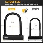 NDakter Motorcycle Locks Anti Theft, Heavy Duty Bike U Lock with 4FT Chain and Bracket,15mm Shackle Electric Bicycle Lock for Scooter, 3 Keys Motorcycle Wheel Lock for Ebike, Moped, Tricycle (160mm)