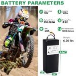 Ebike Battery 36V 10AH Lithium ion Battery Pack with 3A Fast Charger,20A BMS for 0-500W Motor