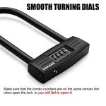 USHAKE Bike Combination U Lock, Heavy Duty Bike Combination U Lock Paddle Lock for Bicycle Electric Scooter Motorcycles Metal Fence Gate Anti Theft