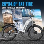 HiKNiGHT Electric Bike for Adults, 1000W/Peak 1600W Motor 52V 20AH Battery 26" x 4.0" Fat Tire Step-Thru Electric Bicycle for Women/Men, Up to 32MPH, Dual Hydraulic Brake