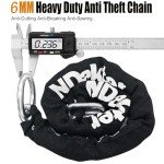 NDakter Motorcycle Locks Heavy Duty Anti Theft, Keyless Bike Lock Ebike U Lock Combination, 4FT x 6MM Thickened Steel Chain, Combo Large U Shape Lock for Electric Bicycle, Motorcycle, Moped, Scooter