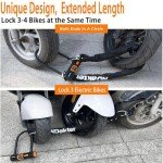 NDakter Motorcycle Locks Heavy Duty Anti Theft, Keyless Bike Lock Ebike U Lock Combination, 4FT x 6MM Thickened Steel Chain, Combo Large U Shape Lock for Electric Bicycle, Motorcycle, Moped, Scooter