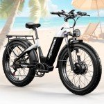 Seemoon Dual Motor 3000W Electric Bike for Adults, 52V 20Ah 26" Fat Tire Fast Ebike, Max 38 mph, up to 105 Miles, Hydraulic Brakes, Step-Through Design, Off-Road Mountain Hunting Bike for Men Women