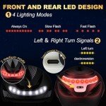 Favoto Bike Helmet with Turn Signals - Dual Shell Helmet with Removable Goggles and USB Rechargeable Front and Back Lights, CPSC Certificated, Black