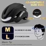 Favoto Bike Helmet with Turn Signals - Dual Shell Helmet with Removable Goggles and USB Rechargeable Front and Back Lights, CPSC Certificated, Black