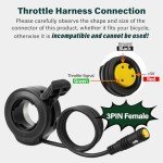 E-Mangue 3 Pin Female Ebike Thumb Throttle for Bafang BBS01B BBS02B BBSHD Mid Drive Motor, Speed Control Finger Throttle for Bafang Conversion Kit