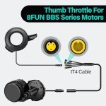 E-Mangue 3 Pin Female Ebike Thumb Throttle for Bafang BBS01B BBS02B BBSHD Mid Drive Motor, Speed Control Finger Throttle for Bafang Conversion Kit