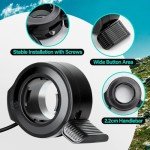 E-Mangue 3 Pin Female Ebike Thumb Throttle for Bafang BBS01B BBS02B BBSHD Mid Drive Motor, Speed Control Finger Throttle for Bafang Conversion Kit
