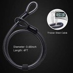 UBULLOX Bike U Lock Heavy Duty Bike Lock Bicycle U Lock, 16mm Shackle and 4ft/6ft Length Security Cable with Sturdy Mounting Bracket for Bicycle, Motorcycle and More
