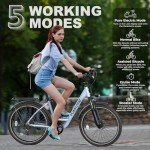 Funhang Electric Bike for Adults, 26" 1000W Peak City Cruiser Ebike, 21.7MPH 50 Miles Commuter Electric Bicycle with 48V 374.4WH Removable Li-ion Battery, Adjustable Stem, Rear Rack, Fenders, 7-Speed