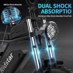 Ridstar 1000W 30MPH Fat Tire Electric Motorcycle with Removable 48V20Ah Battery and Full Suspension