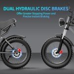 Ridstar 1000W 30MPH Fat Tire Electric Motorcycle with Removable 48V20Ah Battery and Full Suspension