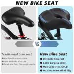 CDYWD Oversized Bike Seat for Men & Women Comfort, Extra Wide Soft Padded Bicycle Seat Cushion, Large Comfortable Replacement Saddle for Peloton, Stationary Exercise Bike, Cruiser, Ebike, City Bike