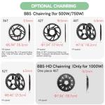 BAFANG Mid Drive Kit BBS02B/BBS-HD 500W 750W 1000W Mid Motor CAN Bus Electric Bike Conversion Kit with VD03 Display & Battery Optional Custom Ebike Conversion Kit