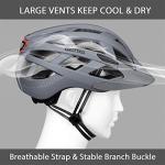 Adult-Men-Women Bike Helmet with Light - Mountain Road Bicycle Helmet with Replacement Pads & Detachable Visor