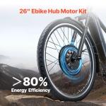 VEVOR 1000W Electric Bike Conversion Kit, 48V 420rpm 26" Front Wheel E-Bike Hub Motor Kit with Upgraded Speed Controller, Throttle Grip Kit, LCD Display, and PAS System for Road Bike