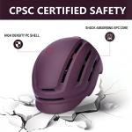 DAYGOCAGA Adult Bike Helmet for Men Women, Mountain Road Bicycle Helmet with USB Rechargeable Taillight, Matte Purple