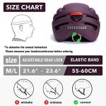 DAYGOCAGA Adult Bike Helmet for Men Women, Mountain Road Bicycle Helmet with USB Rechargeable Taillight, Matte Purple
