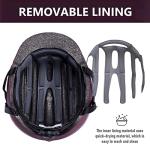 DAYGOCAGA Adult Bike Helmet for Men Women, Mountain Road Bicycle Helmet with USB Rechargeable Taillight, Matte Purple