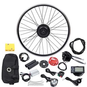 Electric Bicycle Conversion Kit, E-Bike Front/Rear Wheel Motor Brushless and Gearless Hub Motor Set E-Bicycle Conversion Kit for 26"/20" Bike(US Stock) (26'' 36V 350W Front Wheel LCD)