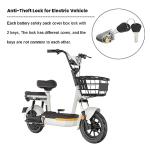 Ragyzity Electric Bike Battery Box Safety Lock, Battery Cylinder Lock Ignition Switch Anti-Theft Safety Lock, Portable Outdoor Cycling Electrombile Battery Box Lock with 2 Keys (1pc)