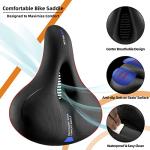 ROCKBROS Bike Seat Cushion for Men Women with Handle & Dual Shock Absorbing Ball Memory Foam - 3 Zone Concept Bike Saddle, Soft Wide Waterproof Mountain Bicycle Accessories
