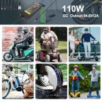 7-in-1 Universal Charger | 48 Volt Battery Charger & 54.6V 2A Output | Fast Charging for 13S Li-ion, Scooter Batteries | Overload/Short-Circuit Protection