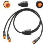 1T2 Y-Splitter Extension Wire with Julet Type 3pin Connector for Bike Headlight/Gear Sensor/Brake Split Cable in eBike Conversion Kits (3pin, 24" in Length, 2 Male to 1 Femal)