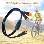 1T2 Y-Splitter Extension Wire with Julet Type 3pin Connector for Bike Headlight/Gear Sensor/Brake Split Cable in eBike Conversion Kits (3pin, 24" in Length, 2 Male to 1 Femal)