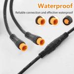 1T2 Y-Splitter Extension Wire with Julet Type 3pin Connector for Bike Headlight/Gear Sensor/Brake Split Cable in eBike Conversion Kits (3pin, 24" in Length, 2 Male to 1 Femal)