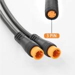 1T2 Y-Splitter Extension Wire with Julet Type 3pin Connector for Bike Headlight/Gear Sensor/Brake Split Cable in eBike Conversion Kits (3pin, 24" in Length, 2 Male to 1 Femal)